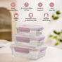 Glowo Airtight Food Containers With Air Vents Set Of 3 370ml 660ml 1000ml