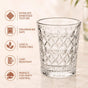 Diamond Embossed Shot Glass Set Of 12 55ml