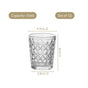 Diamond Embossed Shot Glass Set Of 12 55ml