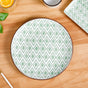 Kaleido Ceramic Dinner Plate Set Of 4 Green 11 Inch