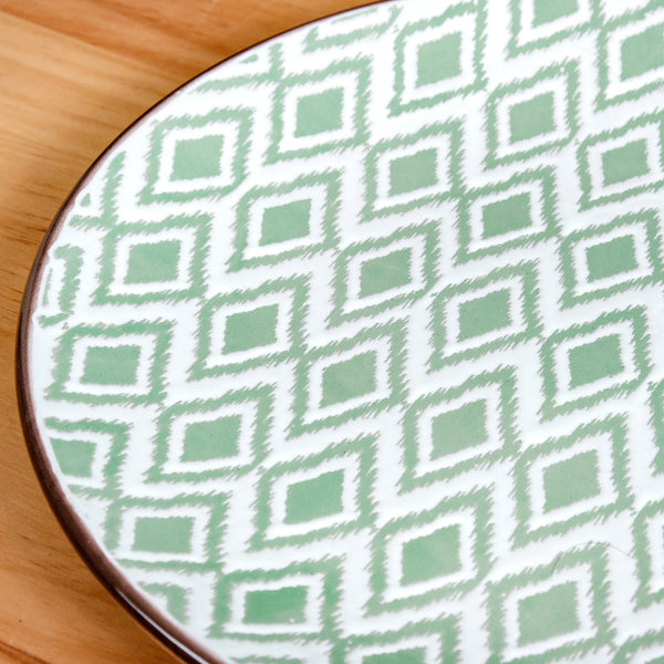 Kaleido Ceramic Dinner Plate Set Of 4 Green 11 Inch