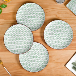 Kaleido Ceramic Dinner Plate Set Of 4 Green 11 Inch