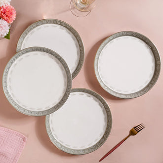 Set Of 4 Azo Grey Dinner Plates 10 Inch - Dinner plates, ceramic plates, ceramic dinner plates, dinner plate set