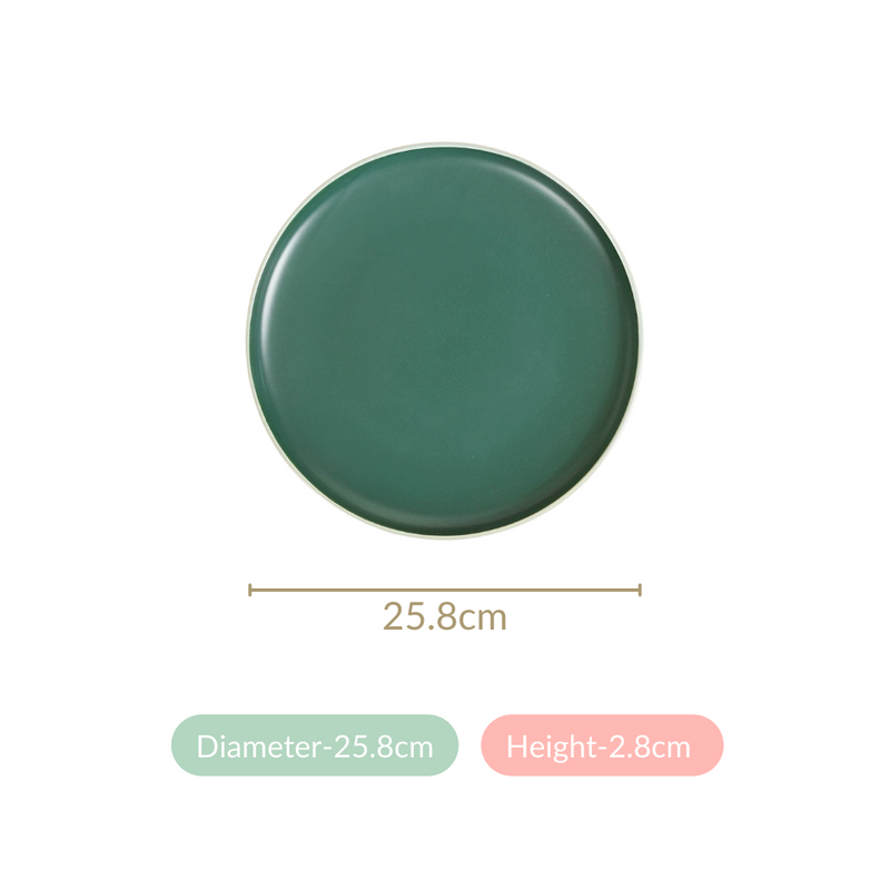Zoella Green Ceramic Dinner Plates Set Of 4 10 Inch - Dinner plates, ceramic plates, ceramic dinner plates, dinner plate set