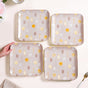 Dandelion Square Dinner Plates Set Of 4 9x9 Inch - Ceramic dinner plates, dinner plate set, square dinner plates, ceramic plates