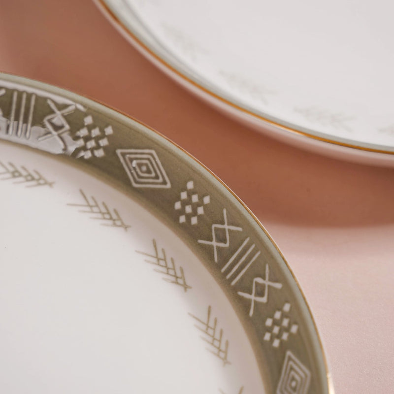 Set Of 4 Azo Grey Dinner Plates 10 Inch - Dinner plates, ceramic plates, ceramic dinner plates, dinner plate set