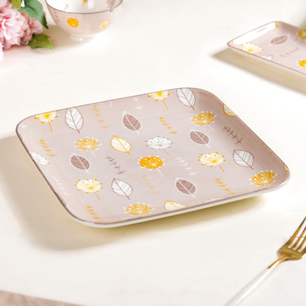 Dandelion Square Dinner Plates Set Of 4 9x9 Inch