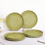 Costola Ceramic Dinner Plate Set Of 6 Green 10 Inch