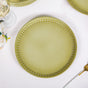 Costola Ceramic Dinner Plate Set Of 6 Green 10 Inch