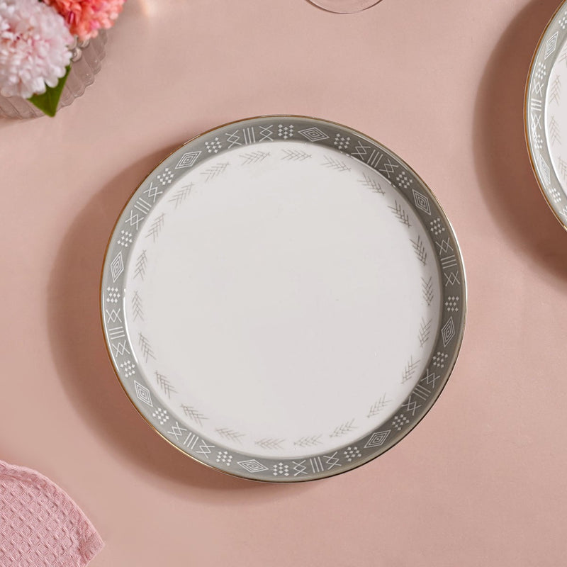 Set Of 4 Azo Grey Dinner Plates 10 Inch - Dinner plates, ceramic plates, ceramic dinner plates, dinner plate set