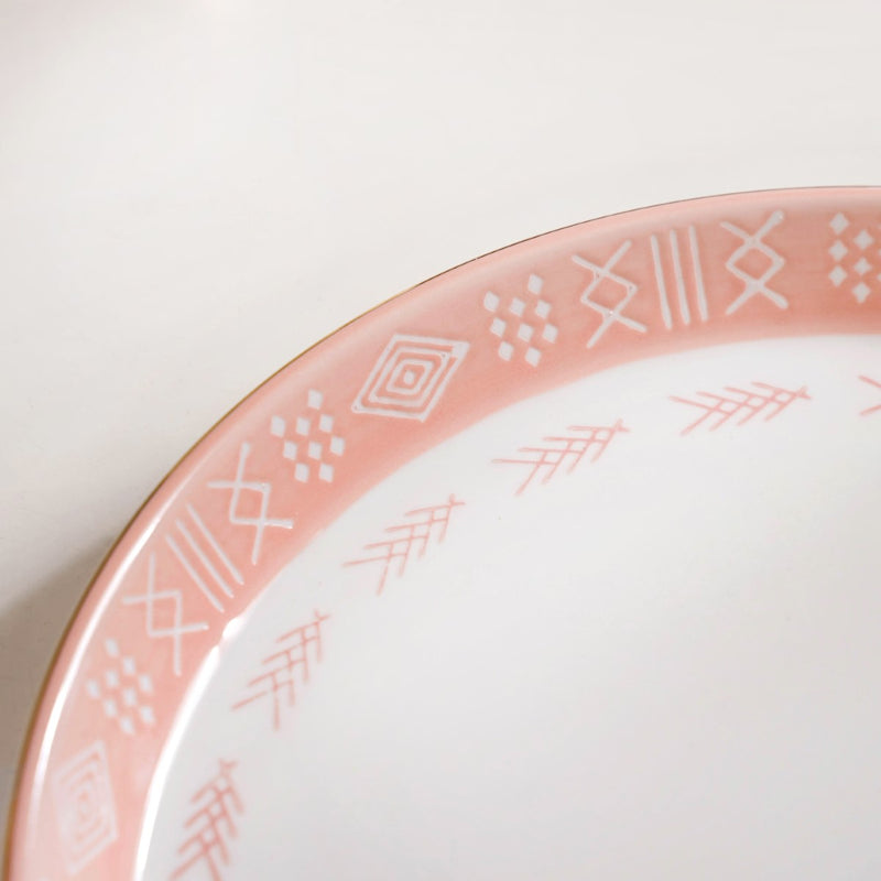 Pink Azo Dinner Plate Set Of 4 10 Inch - Dinner plates, ceramic dinner plates, dinner plate set, round plates, pink plates
