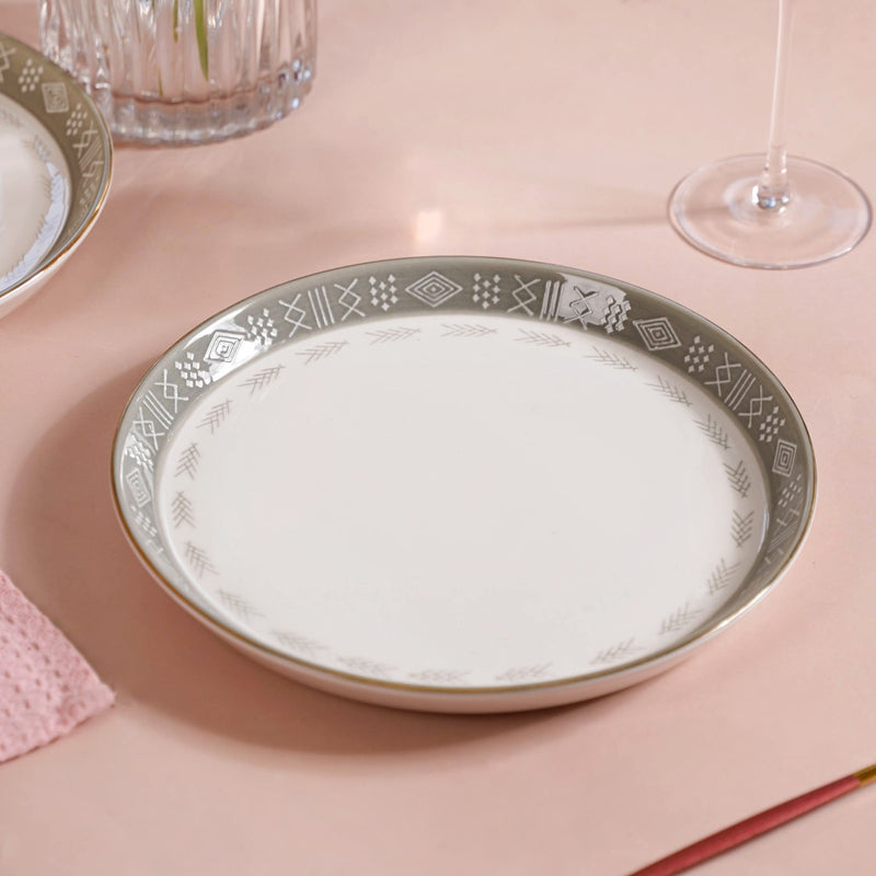 Set Of 4 Azo Grey Dinner Plates 10 Inch - Dinner plates, ceramic plates, ceramic dinner plates, dinner plate set