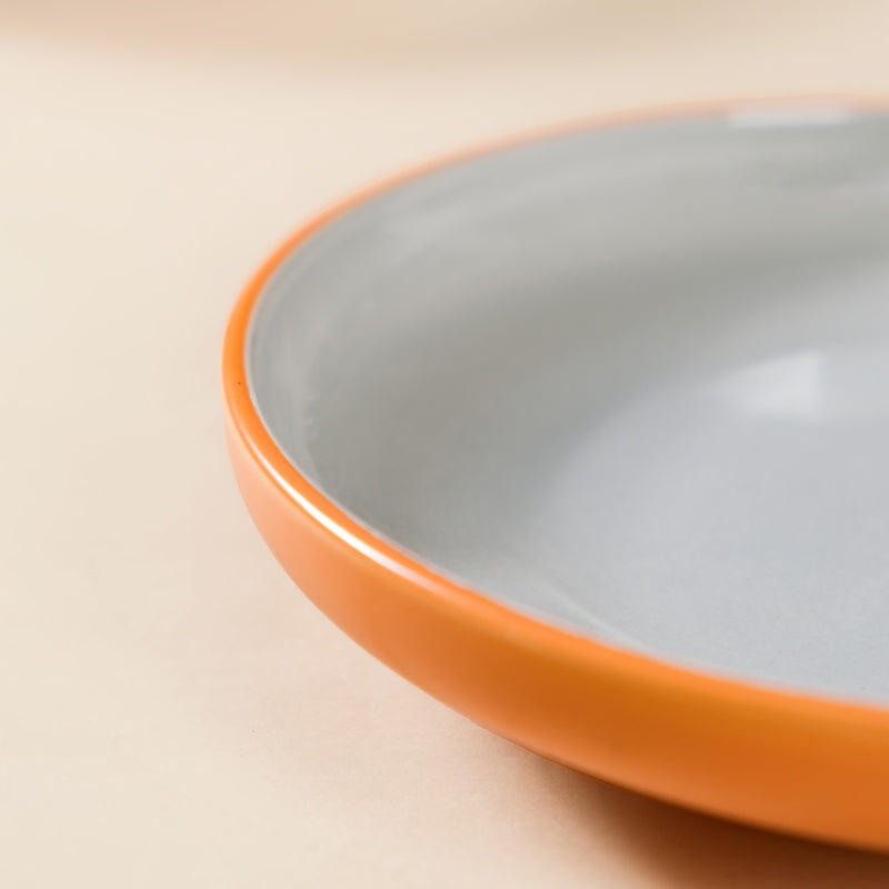 Orange Zoella Set Of 4 Dinner Plates 10 Inch - Dinner plates, ceramic dinner plates, dinner plate set, round plates