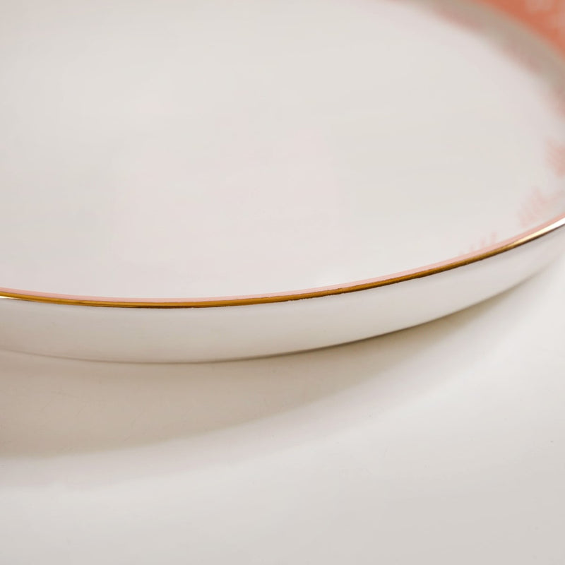 Pink Azo Dinner Plate Set Of 4 10 Inch - Dinner plates, ceramic dinner plates, dinner plate set, round plates, pink plates