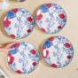 Set Of 4 Floral Ceramic Dinner Plates 10 Inch - Dinner plates, ceramic dinner plates, round plates, dinner plate set