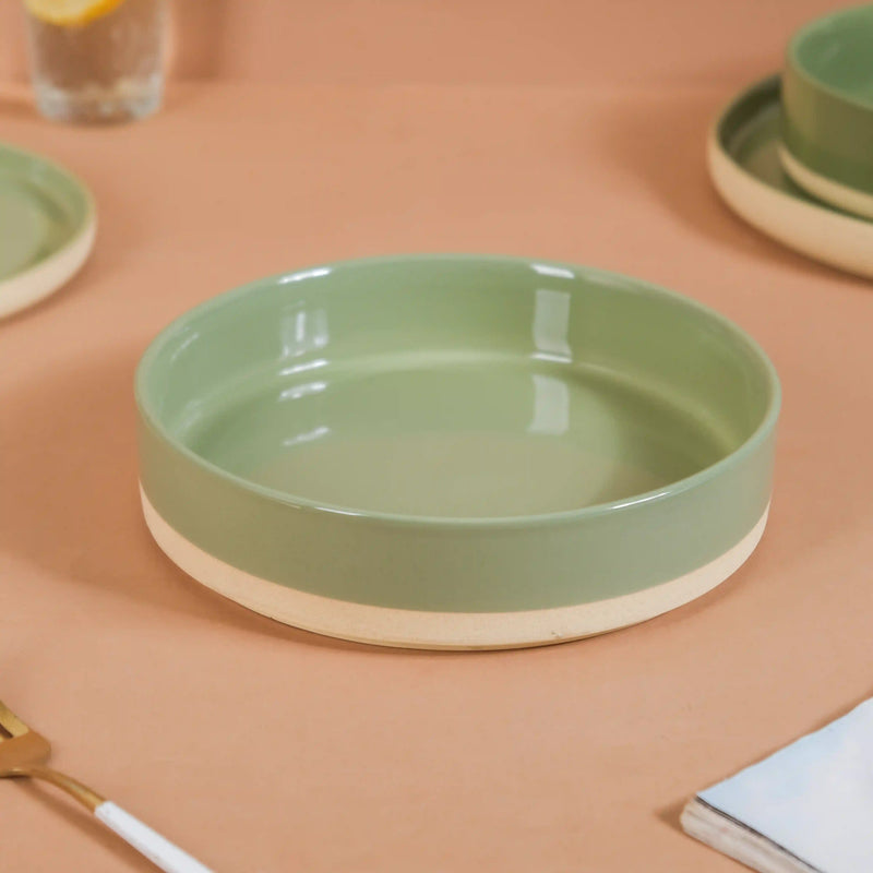Earthy 22 Piece Dinner Set For 6 Green