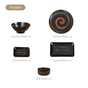 Black Exotic 22-Piece Ceramic Dinner Set For 6