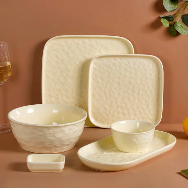 Vanilla White 27-Piece Ceramic Dinnerware Set For 6