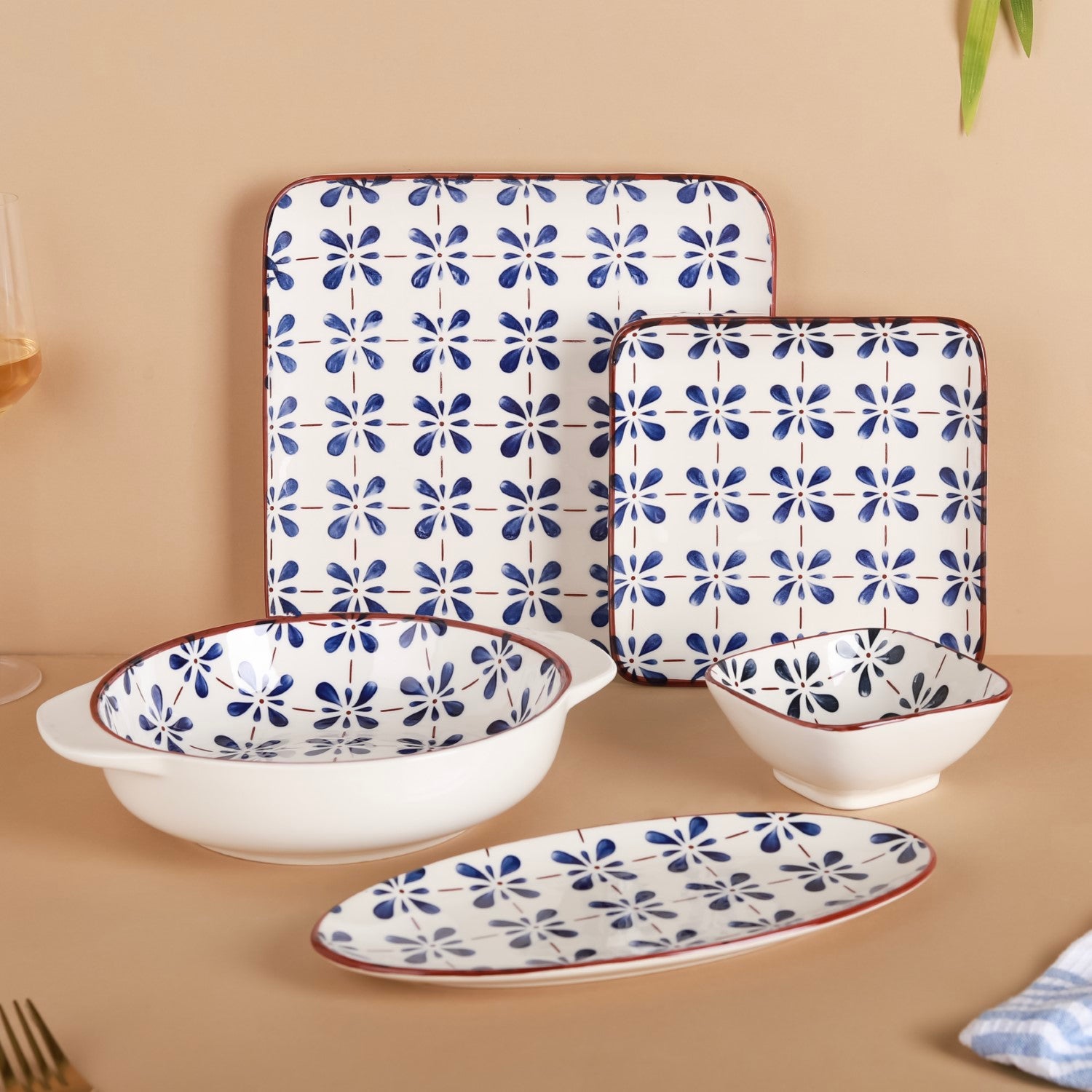 Flower dinnerware clearance