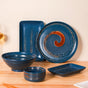 Stoneware Matte 22-Piece Dinner Set For 6 Blue