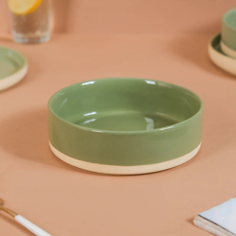Earthy 22 Piece Dinner Set For 6 Green