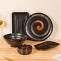 Black Exotic 22-Piece Ceramic Dinner Set For 6