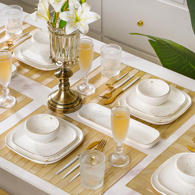 CARA White 21 Piece Dinner Set For 6