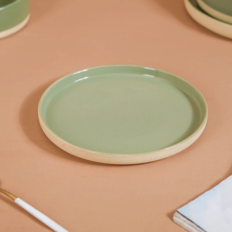 Earthy 22 Piece Dinner Set For 6 Green