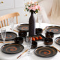 Black Exotic 22-Piece Ceramic Dinner Set For 6