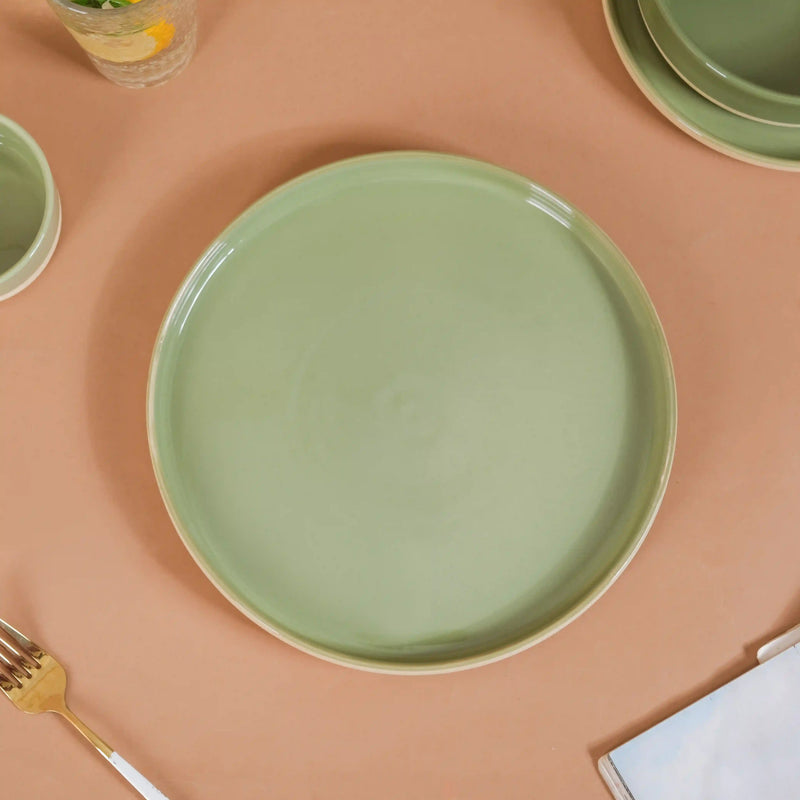 Earthy 22 Piece Dinner Set For 6 Green