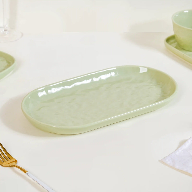 Green Serenity Textured 27-Piece Dinner Set For 6