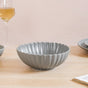 Grey Scalloped 22 Piece Dinner Set For 6