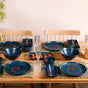 Stoneware Matte 22-Piece Dinner Set For 6 Blue