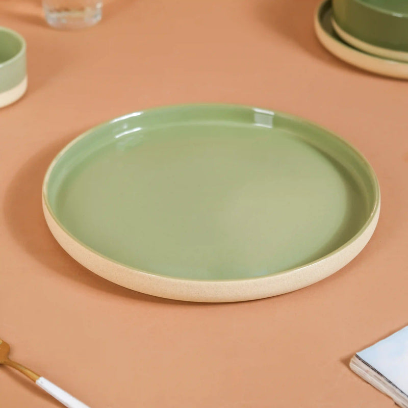Earthy 22 Piece Dinner Set For 6 Green