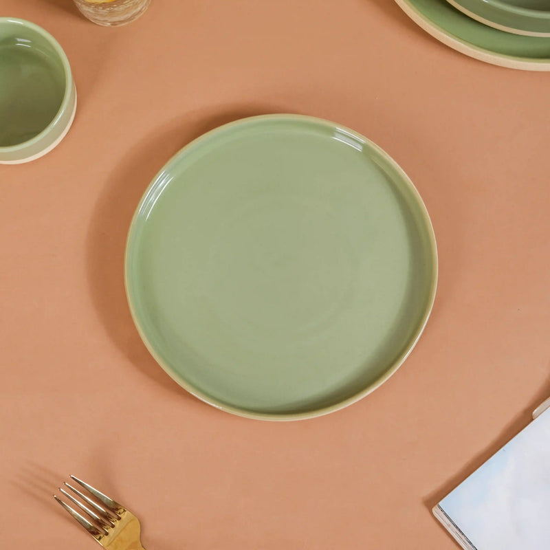 Earthy 22 Piece Dinner Set For 6 Green