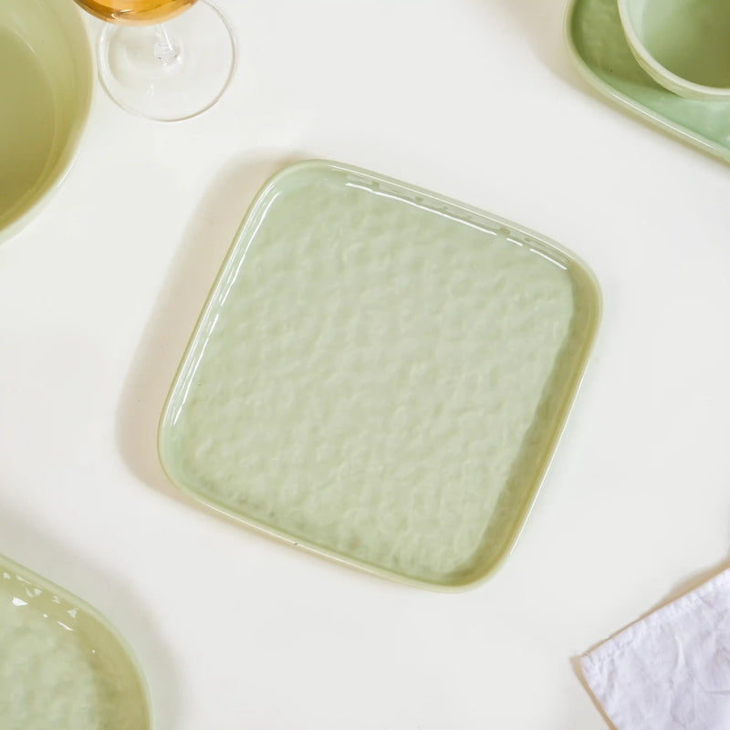 Green Serenity Textured 27-Piece Dinner Set For 6