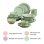 Swirl 22 Piece Dinner Set For 6 Mint Green