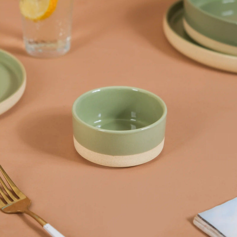 Earthy 22 Piece Dinner Set For 6 Green