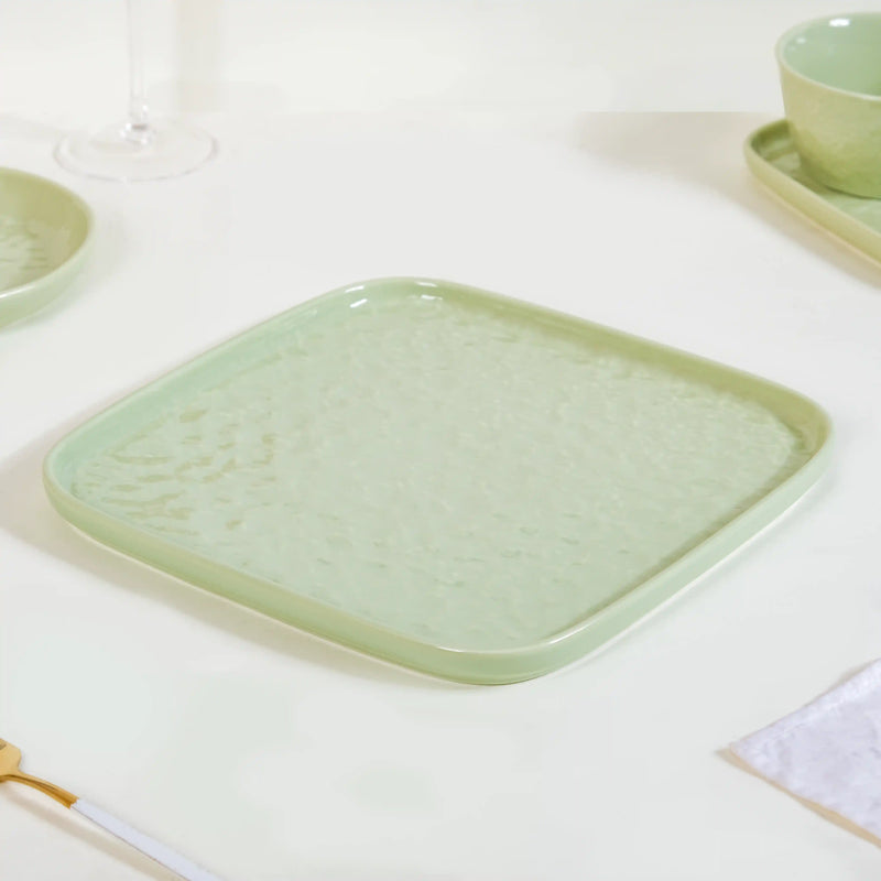 Green Serenity Textured 27-Piece Dinner Set For 6