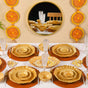 Luxury Texture 28 Piece Dinner Set For 6 Ochre Yellow