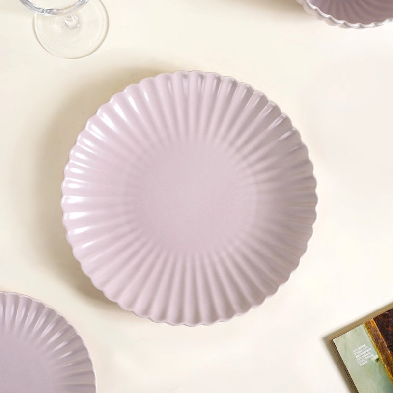 Lilac Scalloped 22 Piece Dinner Set For 6