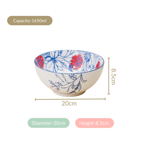 Ceramic Oriental Elegance Serving Bowl Set Of 2 1650ml