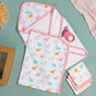 Dino Baby Hamper With Swaddle Towel Napkin Rattle Set Of 6