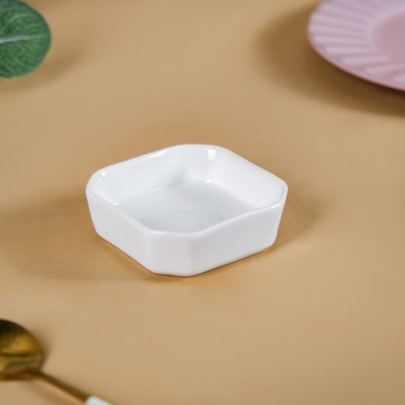 Snack Time Ceramic Dip Bowl White 50 ml Set Of 4 - Dip bowls, mini bowls, ceramic dip bowls, dip bowls set