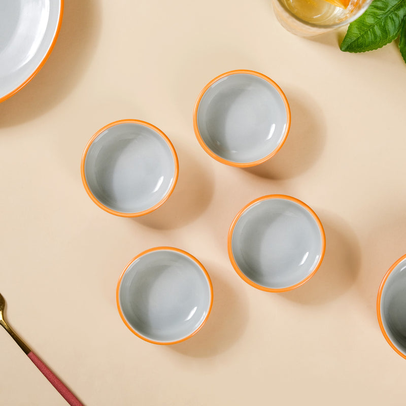 Zoella Orange Dip Dishes Set Of 4 100ml - Dip bowls, mini bowls, ceramic dip bowls, dip bowls set