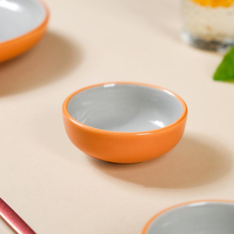 Zoella Orange Dip Dishes Set Of 4 100ml - Dip bowls, mini bowls, ceramic dip bowls, dip bowls set