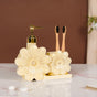 Spring Flower Liquid Dispenser With Scrub Holder Yellow