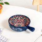 Mandala Melange Dish Bowl With Handle Blue 600ml