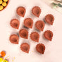 Petal Bordered Pure Terracotta Diyas Set Of 48