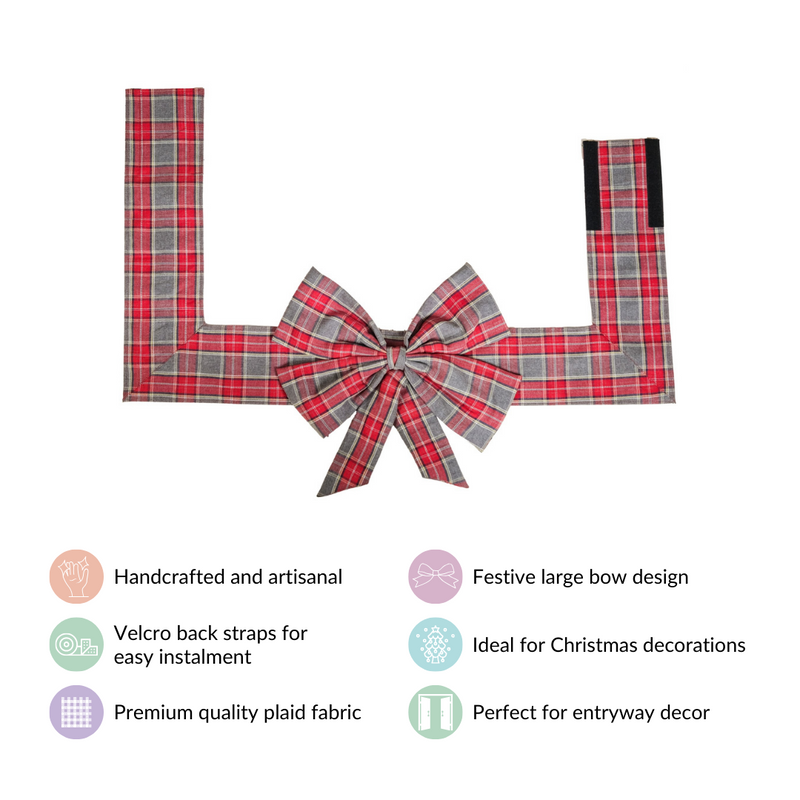 Gift Bow Festive Door Decor - Gift Bow Door Decor, Festive Door Decoration, Holiday Gift Bow Decor, Festive Bow Ornament